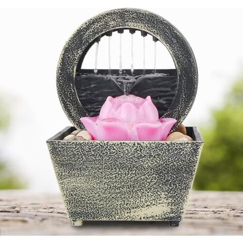 Water Fountain Desktop Ornaments Flowing Water Waterfall Collect Prosperity Fei Shui Landscaping Home Bedroom Office Decoration