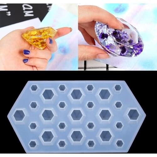 Diamond Gem Ice Cube Tray Mould Clear Mold Silicone DIY Maker Freeze Handmade