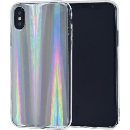 Facever Laser Beam Holographic Rainbow Phone Case For iPhone X 8 7 6 6S Plus Hologram Reflective Shiny Colorful Silicone Cover