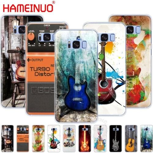 HAMEINUO guitar blue music note Electric bass cell phone case cover for Samsung Galaxy S9 S7 edge PLUS S8 S6 S5 S4 S3 MINI