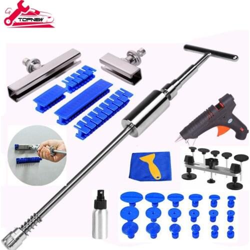 Paintless Repair Removal Tools Automotive Door Ding Dent Silde Hammer Glue Puller Repair Starter Set Kits