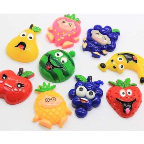 Kawaii Fruit Flat Back Resin Cabochon Craft For DIY Mobile Phone Case Hair Bow Decoration Supplies Embellishment