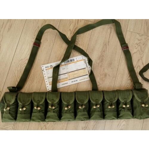 CHINESE ARMY SKS TYPE 56 SEMI AMMO CHEST-RIG CANVAS BANDOLIER POUCH OLD Hi-Q1943 armyshop2008
