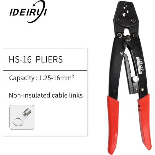 Terminals Crimping Plier Crimper Tool 2 Plug 1.25-16 mm 50Amp Cable Wire Crimper Hand Tool Plier for Non-insulated Cable