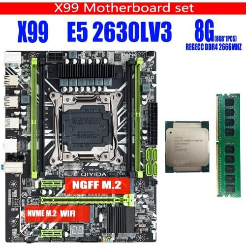 X99 motherboard set with Xeon E5 2630L V3 LGA2011-3 CPU 1pcs X 8GB =8GB 2666MHz DDR4 memory kit set