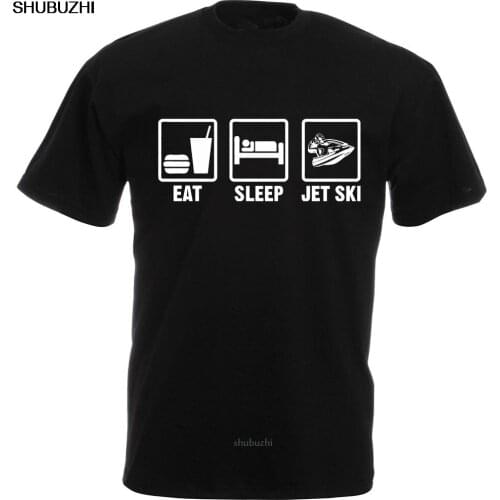Wholesale Price Cool T Shirts Designs MenS Office O-Neck Eat Sleep Jetski Short Sleeve Tee sbz8258
