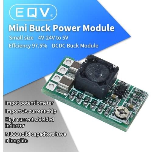 5PCS Mini DC-DC 12-24V To 5V 3A Step Down Power Supply Module Voltage Buck Converter Adjustable 97.5% 1.8V 2.5V 3.3V 5V 9V 12V