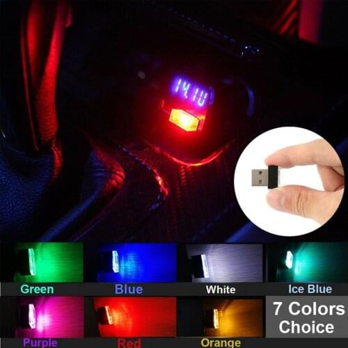 Mini USB LED Car Light Auto Interior Atmosphere Decorative Lamp Colorful Ambient Emergency Lighting PC Jewelry Neon Accessories