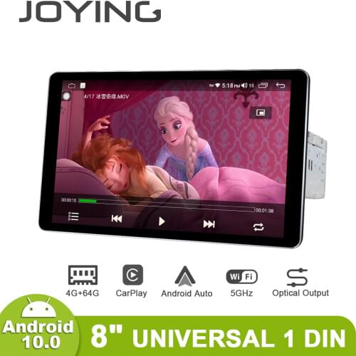 JOYING 8 Inch 1Din GPS Multimidia Android 10 Car Radio Stereo HD1280*800 6GB 128GB Universal Head Unit Andriod Auto Carplay DVR