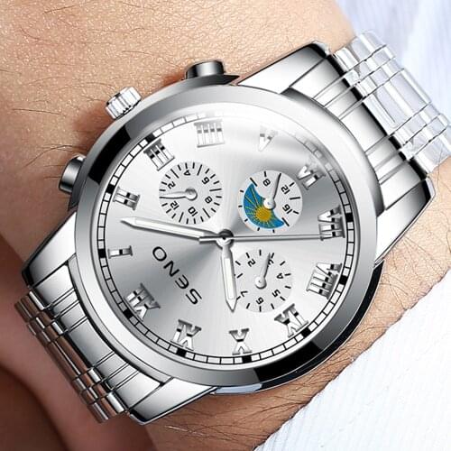 Mens new quartz watch waterproof calendar luminous steel wrist watch Mens clock Relogio Masculino unique Sport Watch Clock