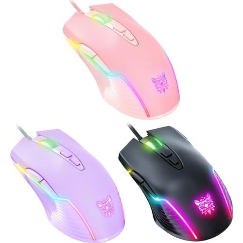 CW905 6400 DPI Wired Gaming Mouse USB Game Mice 7 Buttons Design Breathing LED Colors RGB Gaming Mouse for Laptop PC Gamer