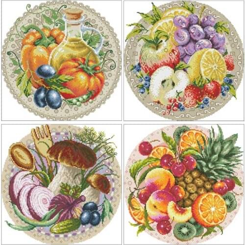 Delicious food patterns counted 11CT 14CT 18CT Cross Stitch Set DIY Cross-stitch Kits Embroidery Needlework Home Decor