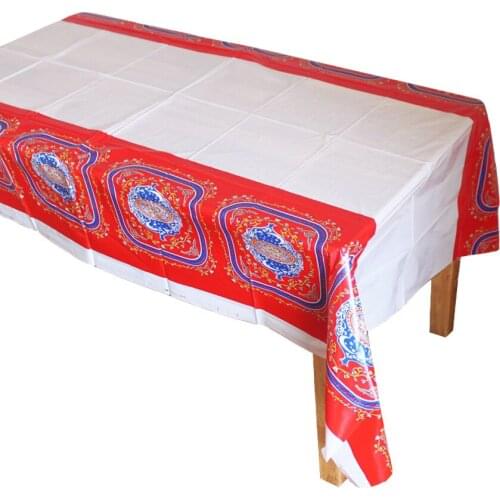 Disposable Plastic Table Cloth Eid al-Fitr Ramadan Table Covers Tablecloth Waterproof For Moslem Islamism Decoration 180*108cm