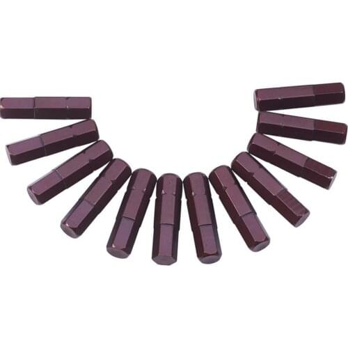 12Pcs 1/4'' H6 Without Holes Hex Shank Screwdriver Bits S2 25mm Length Magnetic Hexagonal Head Screw Driver Bit Hand Tools