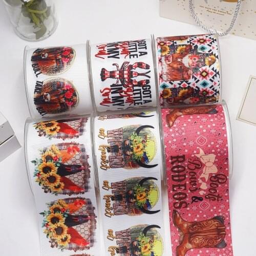 Cartoon characters printed grosgrain ribbon 51420