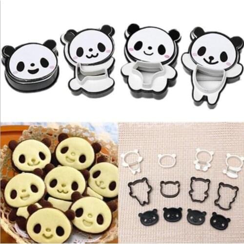 Cookie Cut 3D Panda Plastic Cookie Mould DIY Cartoon Cookie Tool Biscuit Cake Rice Ball Mold Plastic Curved Cookie Mold