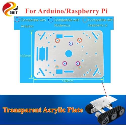 DOIT Low Price Transparent 148*102mm Acrylic Plate for Arduino, Raspberry Pi, Plastic Frame, Smart Car Chassis