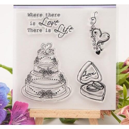 Love Cake And Ring Clear Transparent Rubber Stamp Seal For DIY Stationery Scrapbooking Card Making Album Decoroation Crafts
