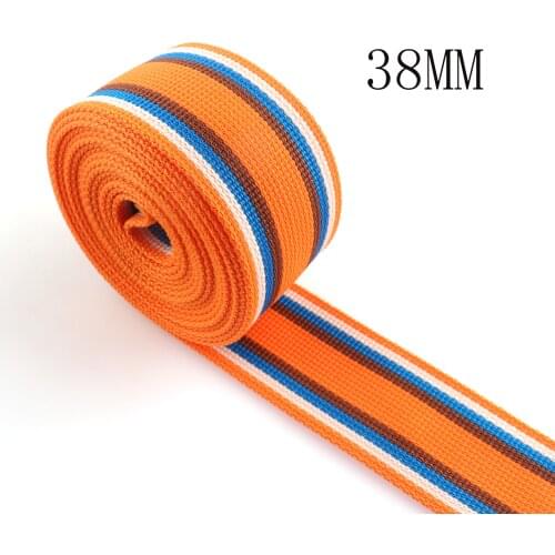 Heavy weight cotton soft webbing handbag strap Polyester orange stripe webbing key fob handles webbing fabric belt Nylon collar