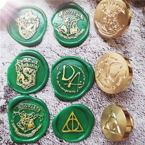 WYSE 3CM Deathly Hallows Sealing Wax Stamp 943 Magic Owl Post Blessing Twilight Hogwart School Badge Dense Wax Seal Wood Handle