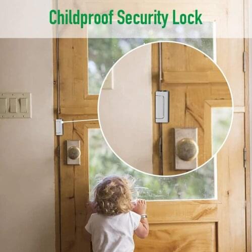 Aluminium Alloy U Door Reinforcement Lock 3" Security Door Lock Home Child Proof Door Stopper Night Safe