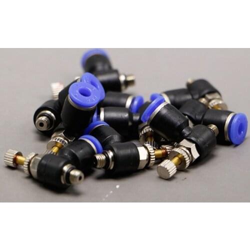10Pcs/Lot Tube 4mm Thread M5 Pneumatic throttle valve Fitting SL series pneumatically Quick Connector exhaust valve SL4-M5
