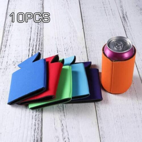 10PC Neoprene Cooling Beer Can Cup Cover Drinks Bottle Tin Cooler Sleeves Holder