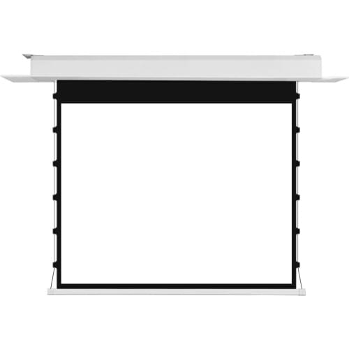 16:9 Premium recessed In-ceiling motorized tab-tensioned electric projection screen with cinema white screen material