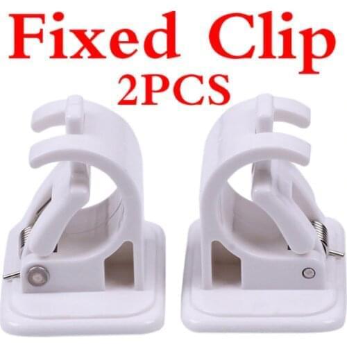 2PC Home Hanging Rod Clip Adhesive Wall Sticker Curtain Hanging Hooks Fixing Rod Shower Curtain Rod Fixed Clip Hanging Rack Hook