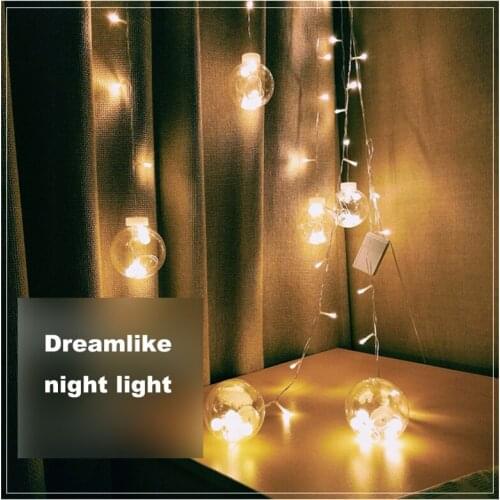 2021 3M LED Christmas Dreamlike Wish Ball Wall Curtain Lamp Fairy Light Holiday Wedding Party Light Christmas Tree Decoration