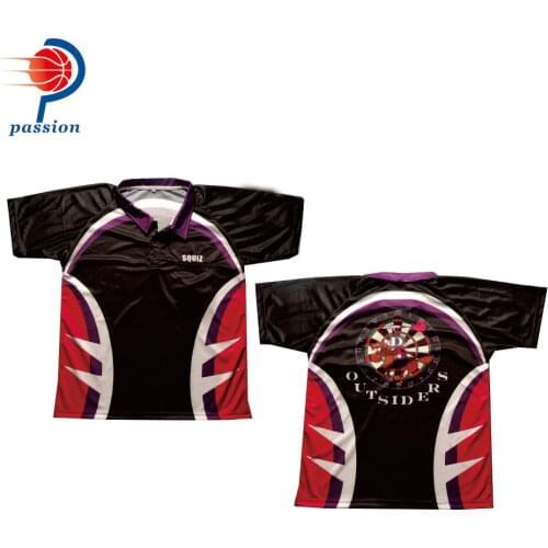 25 USD Each 3 Buttons Up Customize Sublimation Printed Black Red White Tiger Stripes Dart Shirts