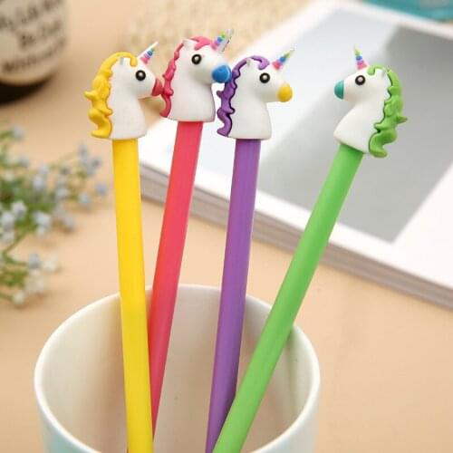 50PCS Unicorn Gel Pen Cute Cartoon Creative Black Pen Cute Stationary Supplies Office Accessories