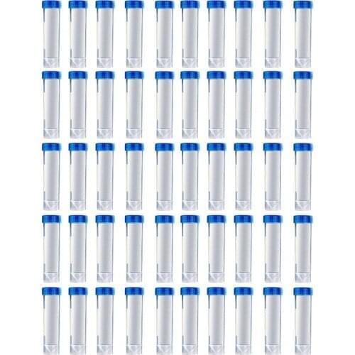 50 Pieces of 50 Ml Plastic Centrifuge Tubes with Blue Screw Caps and Conical Bottom, Frayed Plastic Test Tubes