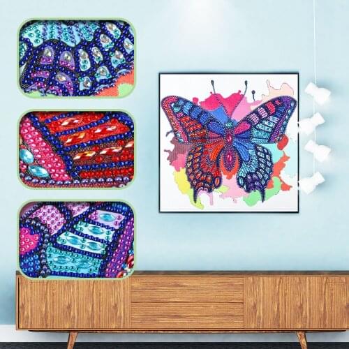 5D DIY Diamond Painting Animal Cross Stitch Shaped Diamond Embroidery Mosaic Butterfly Rhinestone Picture Gift Home Decoration