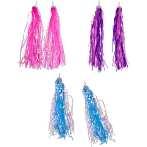 6pcs Children Kids Girls Bicycle Bike Handlebar Sparkle Streamers Tassles