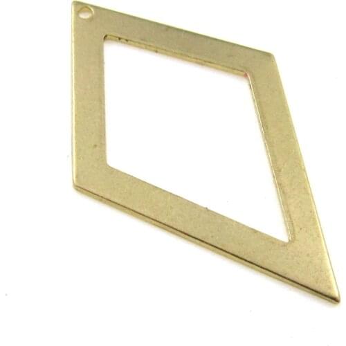 Brass earring charm brass rhombus pendant 41.5x24.7x1.1mm Raw brass Geometric findings -6pcs R1489