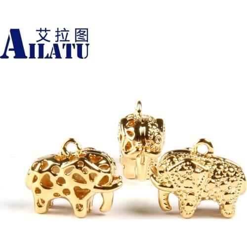 Ailatu Free Shipping 10pcs/lot Elephant Charm made by Zinc Alloy Decorated for DIY Fashion Bracelets or Necklace Jewelry