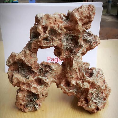 L24cm*W12*H24cm Aquarium Fish Tank Decoration Resin Rockery Landscape Rock Holes Hiding Cave Tree Aquatic Ornament Large