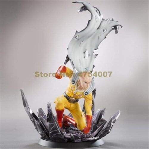 Anime one punch man saitama master kneel pvc action figure cloak collection model doll 14cm Toy
