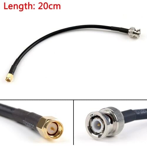 Artudatech 5PCS 20cm/50cm RG58 Cable BNC Male Plug To SMA Male Straight Crimp Coax Pigtail 8in/20in Connector
