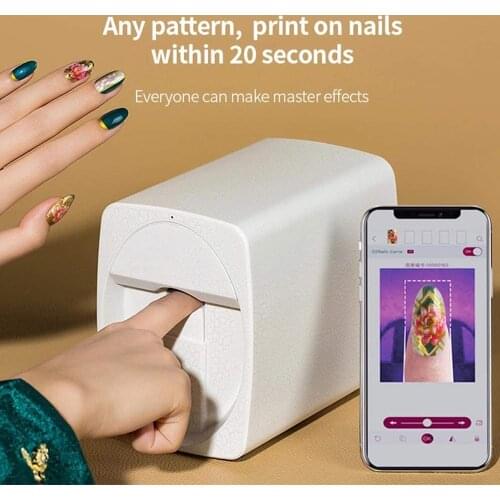 Automatic Smart 3D Art Nail Printer Dryer Machine Portable Mobile Nail Equipment Professional Nail Design Support WiFi/DIY/USB