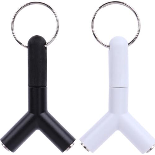 White/black 3.5mm Double Jack Adapter to Headphone for Samsumg for iPhone MP3 Player Earphone Splitter Adapter-20