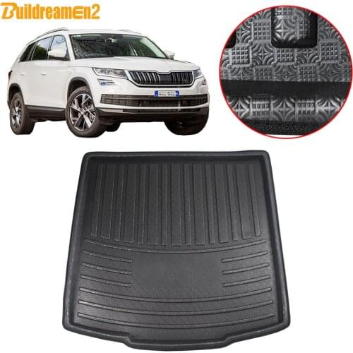 Buildreamen2 Car Accessories Tail Trunk Mat Floor Tray Boot Liner Cargo Mud Carpet Protection Pad For Skoda Kodiaq