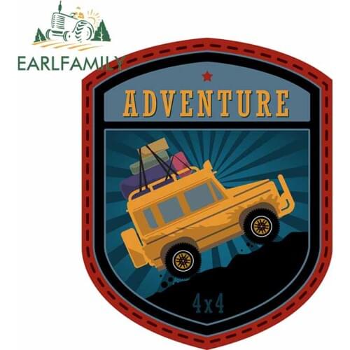 EARLFAMILY 13cm x 10.4cm for 4x4 Adventure Car Stickers Waterproof Personality DIY Bumper Window Decal Vehicle Decoration