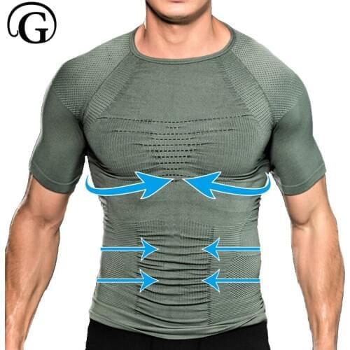 Gynecomastia Tops Body Shaper Men Chest Binder Corset Slim Lift Underwear T Shirt Beer Belly Undershirt Tummy Trimmer Prayger