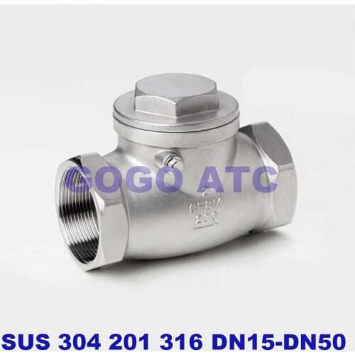 H14 stainless steel 304 201 316 female thread check valve horizontal DN15-DN50 water check valve water pipe