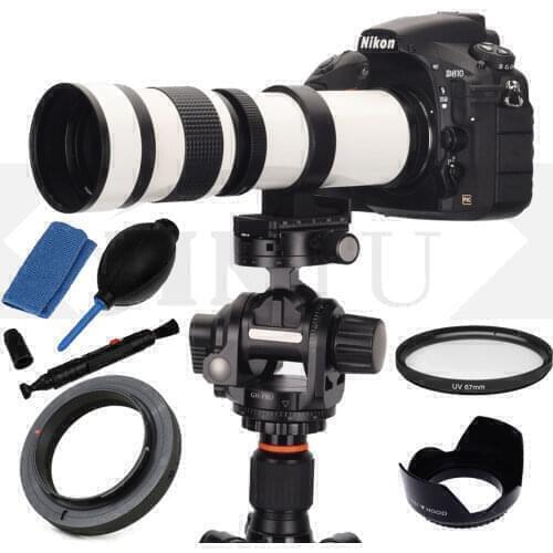 JINTU 420-800mm F/8.3 MF Telephoto Zoom Lens Kit for Nikon D3000 D3100 D3200 D3300 D3400 D5000 D5100 D5200 D5300 D5500 D5600 D80