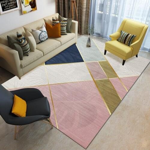 Living Room Bedroom Carpet European Geometric Minimalist Coffee Table Sofa Cushions Decoration Products Exquisite Floor Mats
