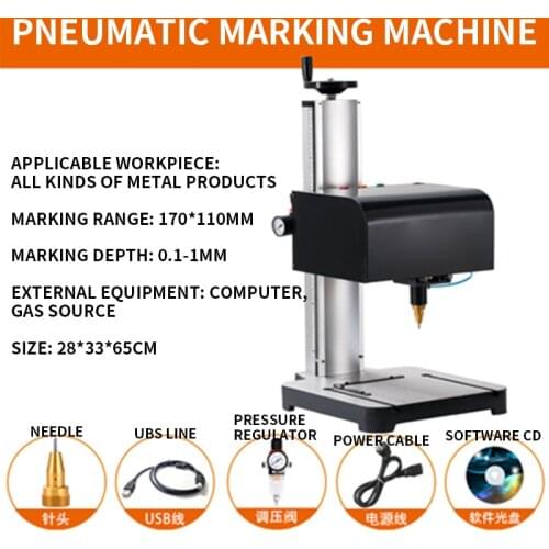 Small Nameplate Sign Aluminum Stainless Steel Automatic Electric Metal Cutting Plotter Coding Machine Printer Pneumatic Marking