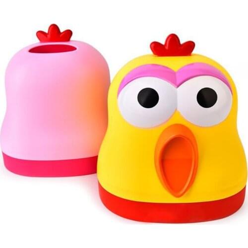 Cute Cartoon Chicken Pattern Roll Paper Storage Case Tissue Box Napkin Container R7RC